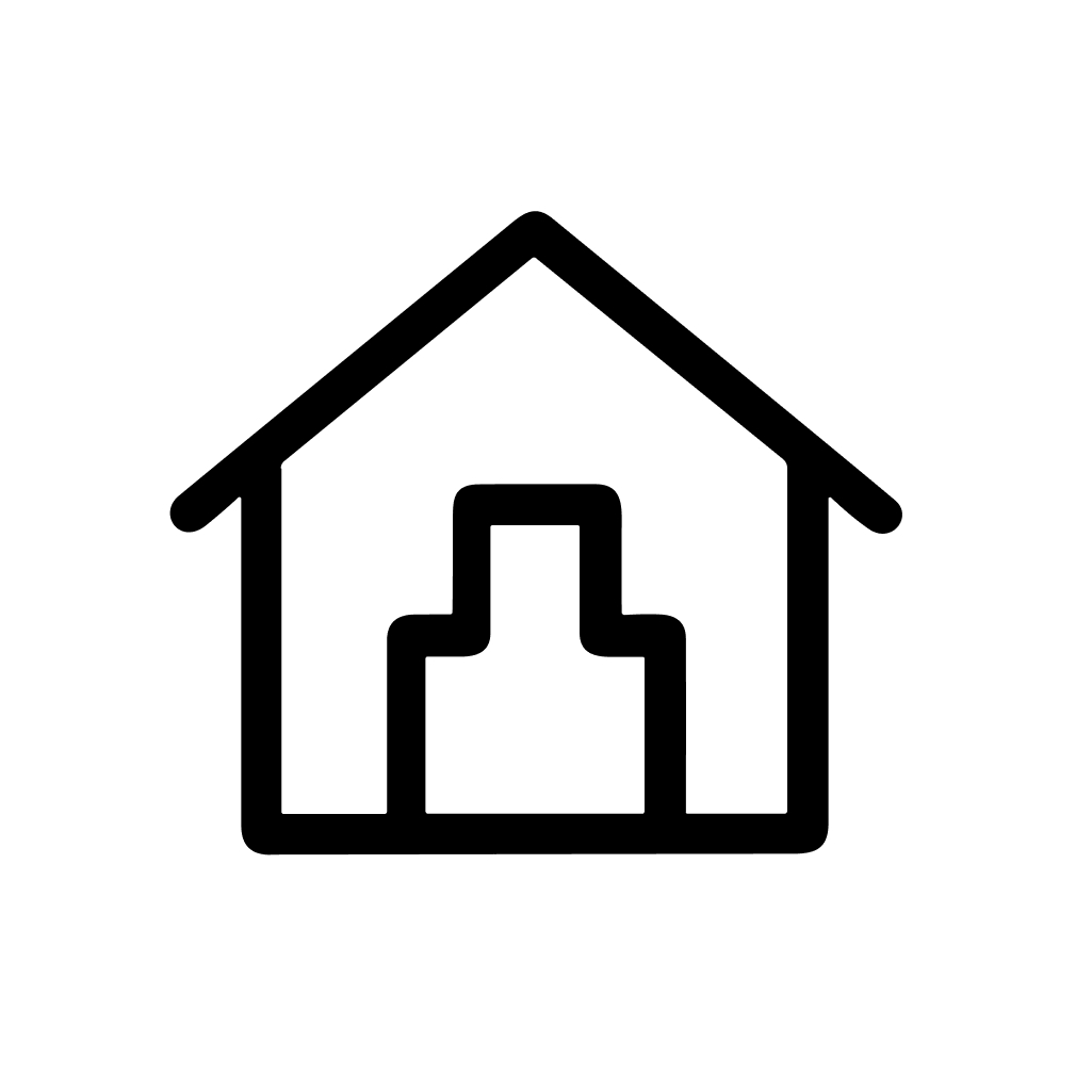 Simple Outline Inside Building Person House Sign Shape Icon Element
