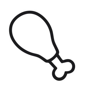 Simple Outline Chicken Leg Drawing Culinary Meat Icon Food