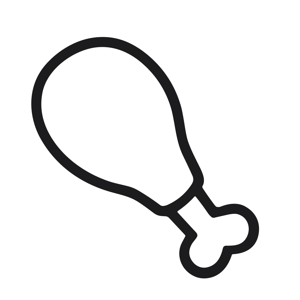 Simple Outline Chicken Leg Drawing Culinary Meat Icon Food