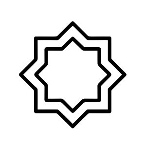 Minimalist Outline Eight Pointed Star Geometric Shape Abstract Symbol Design