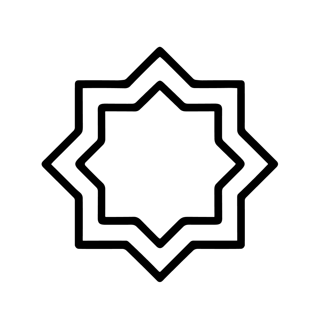 Minimalist Outline Eight Pointed Star Geometric Shape Abstract Symbol Design