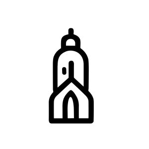 Simple Outline Church Tower Line Art Architecture Building Icon Design
