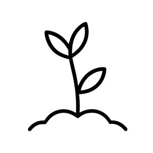 Simple Line Art Sprout Seedling Icon Showing Growth and Nurture