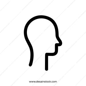 Simple Outline Head Profile Side View Human Shape Icon Symbol