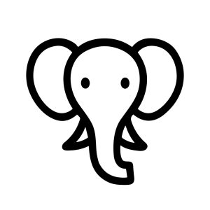 Minimalist Line Art Cute Elephant Head Animal Illustration Graphic
