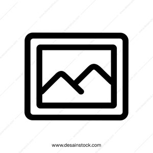 Minimalist Outline Mountain Landscape Inside Square Frame Icon