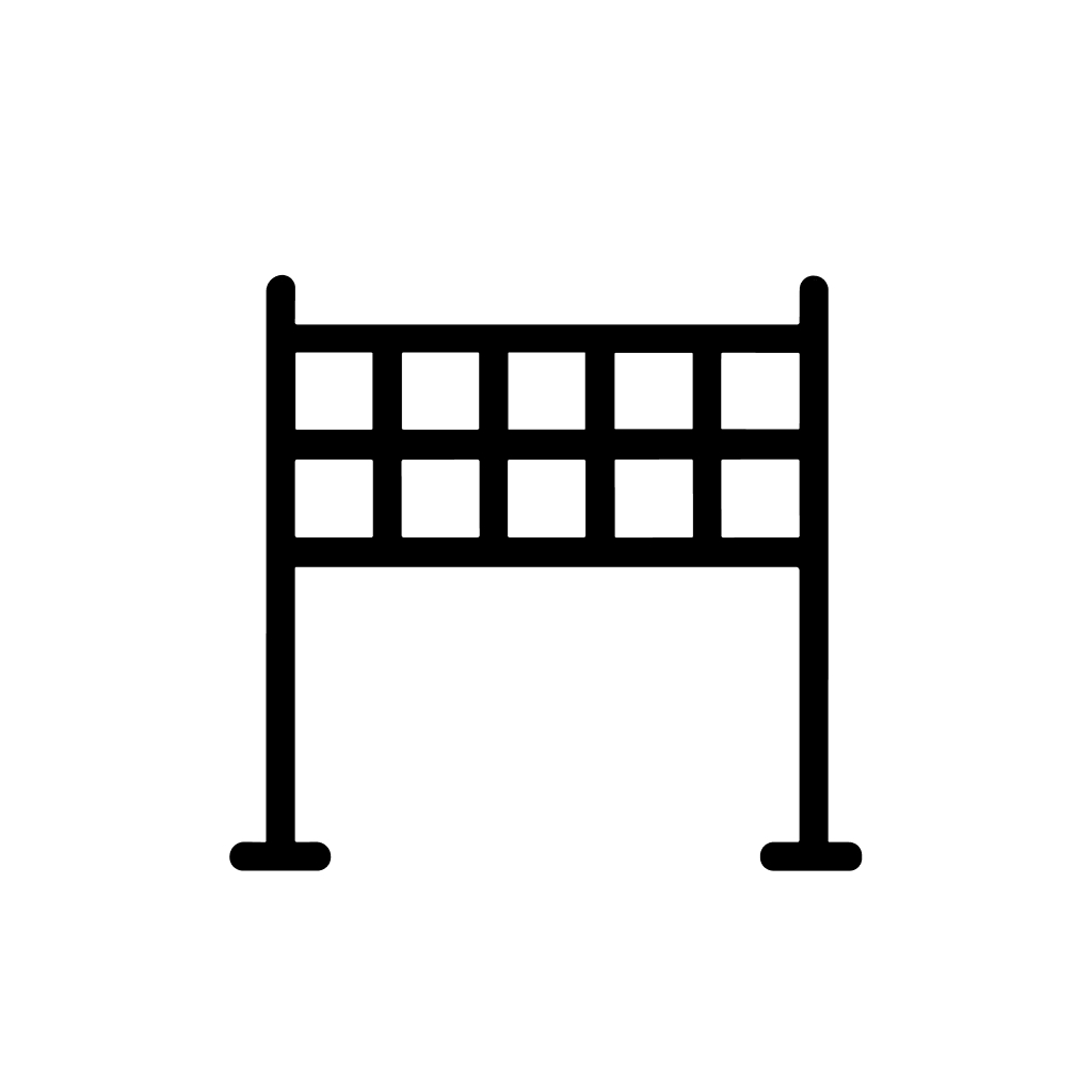 Minimalist Outline Volleyball Net Icon for Sport and Recreation Activities
