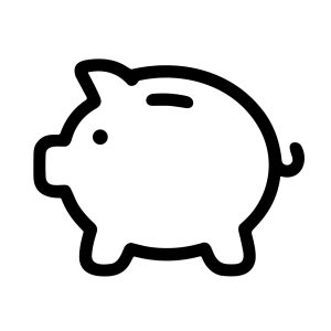 Simple Outline Drawing Piggy Bank Savings Pig Icon Illustration