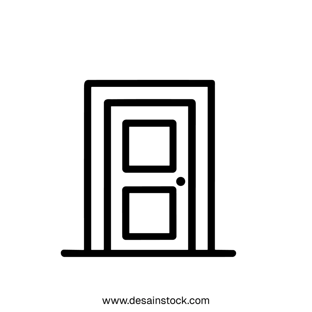 Simple Outline Door Illustration Entrance Element Design Interior Icon