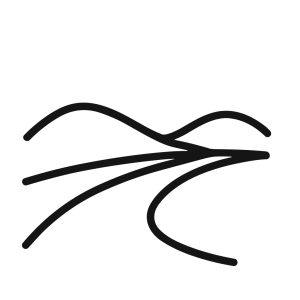 Simple Outline Flowing River Landscape Element Artistic Illustration