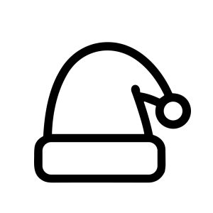 Simple Outline Winter Santa Claus Hat Festive Headwear Icon