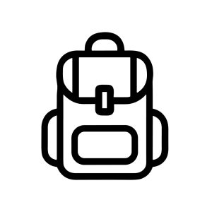 Black Outline Simple School Backpack Travel Bag Rucksack Luggage Icon