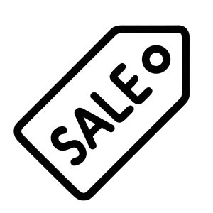 Outline Simple Sale Tag Design Shopping Element Isolated Sign