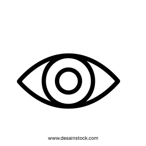 Simple Line Style Eye Sight Vision Healthcare Organ Icon