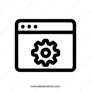 Simple Line Style Website Setting Gear Configuration Process Icon