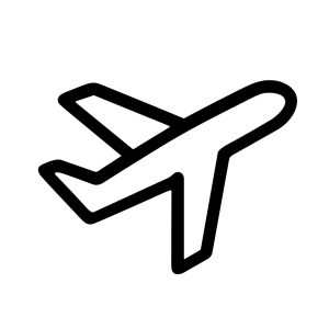 Minimalist Outline Airplane Icon Design, Modern Aircraft Symbol Illustration Element