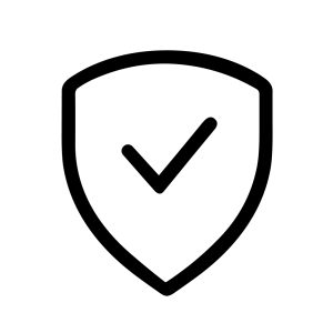 Simple Outline Shield Checkmark Security Icon, Modern Protection Symbol Design