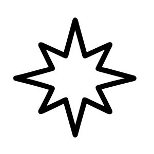 Simple Black Outline Star Shape Icon, Celestial Element Design Graphic