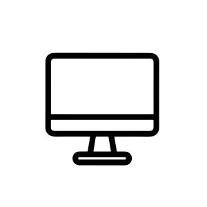 Simple Line Style Desktop Computer Screen Outline Electronic Device Icon