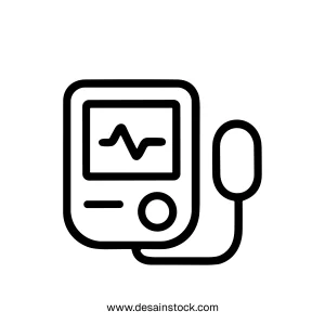 Simple Outline Blood Pressure Monitor Medical Device Line Icon