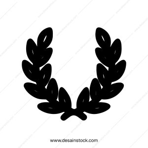 Simple Line Drawing Laurel Wreath Shape Symbol Icon Element
