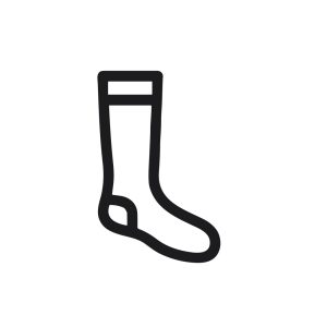 Minimalist Outline Single Sock Clothing Item Line Art Illustration