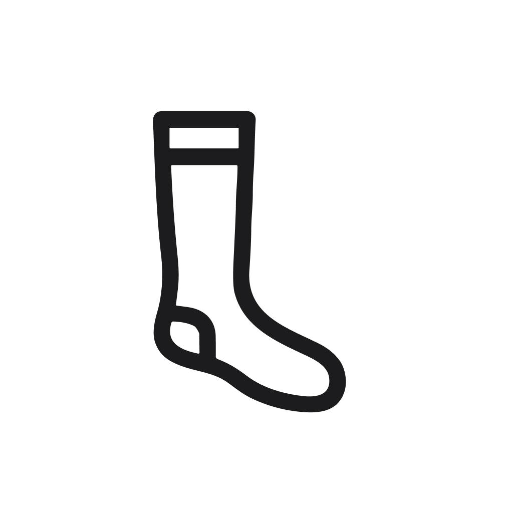 Minimalist Outline Single Sock Clothing Item Line Art Illustration