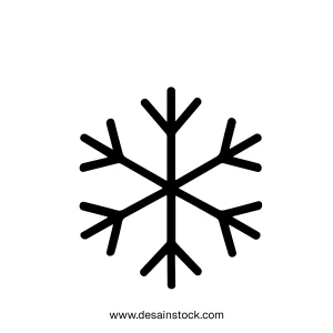 Simple Lineart Snowflake Cold Weather Winter Season Symbol Icon