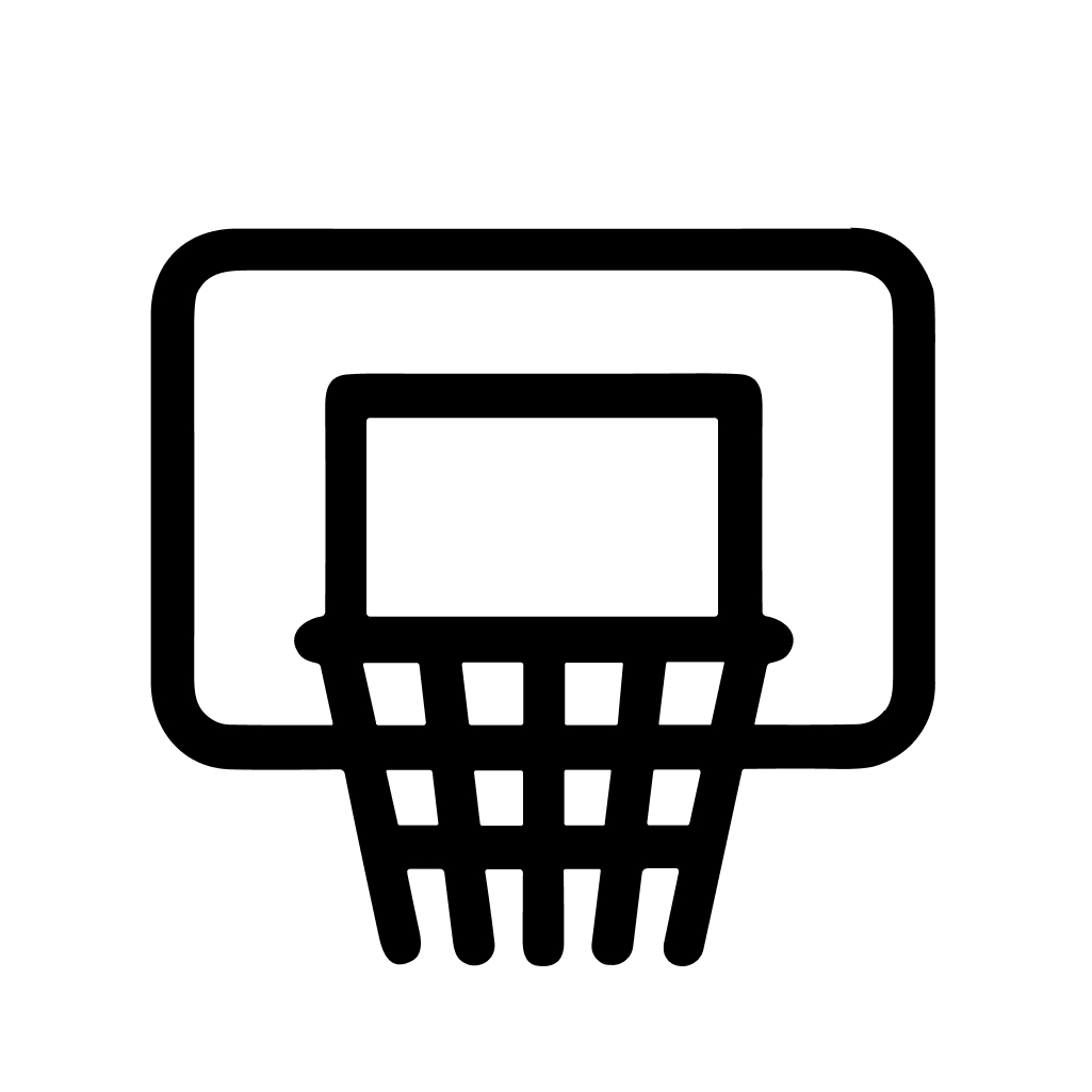 Simple Outline Basketball Hoop Ring Net Game Sport Icon Illustration
