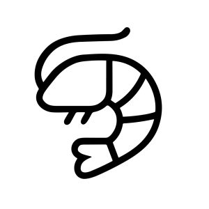 Simple Outline Shrimp Seafood Ingredient Restaurant Menu Line Art Icon