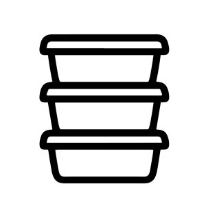 Minimalist Outline Stacked Food Container Plastic Storage Box Illustration