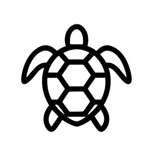Outline Simple Turtle Reptile Marine Creature Line Art Icon Illustration