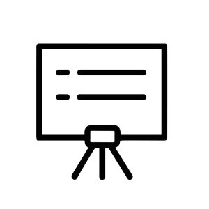 Simple Outline Style Whiteboard Presentation Display Board Outline Icon