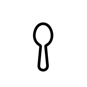 Outline Handdrawn Spoon Kitchen Utensil Cutlery Icon Illustration Simple Design