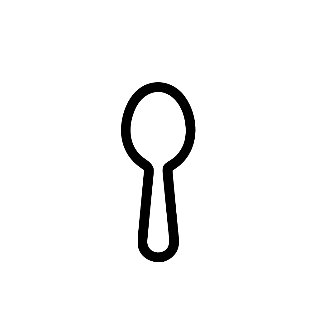 Outline Handdrawn Spoon Kitchen Utensil Cutlery Icon Illustration Simple Design