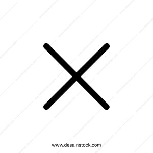 Simple Bold Cross Mark Icon Element Illustration in Black and White