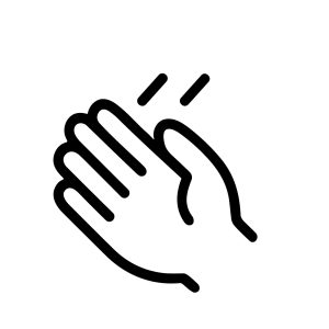 Simple Line Drawing Clapping Hand Gesture Sign Minimalist Icon