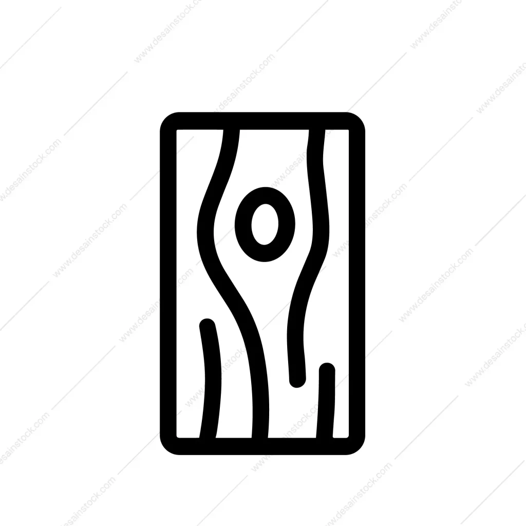 Minimalist Outline Wooden Plank Texture Panel Lumber Material Icon