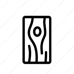 Minimalist Outline Wooden Plank Texture Panel Lumber Material Icon
