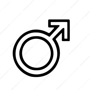Line Art Male Gender Symbol Sign Icon Pictogram Representation