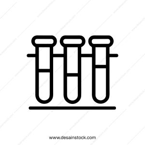 Simple Outline Test Tube Rack with Liquids Science Icon