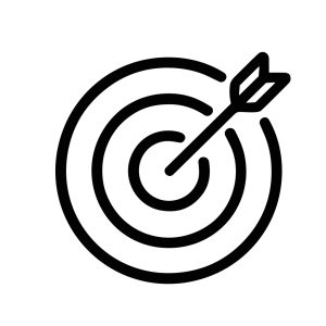 Minimalist Outline Dartboard Arrow Aim Target Achievement Focus Icon