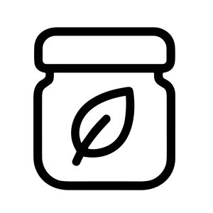 Minimalist Outline Jar with Leaf Graphic Organic Food Icon Element
