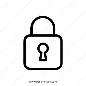 Minimalist Line Simple Padlock Security Access System Outline Icon