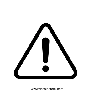 Simple Line Style Exclamation Point Triangle Attention Sign Icon