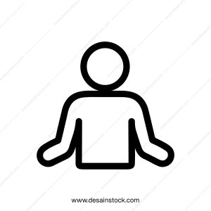 Simple Lineart Man with Open Arms Style Human Silhouette Icon