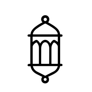 Minimalist Outline Lantern Decoration Line Art Silhouette Icon Symbol