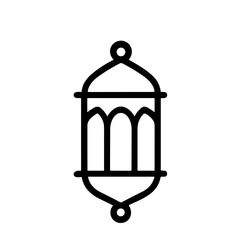 Minimalist Outline Lantern Decoration Line Art Silhouette Icon Symbol
