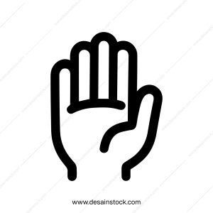 Outline Black Line Hand Stop Gesture Symbol Icon Shape Graphic