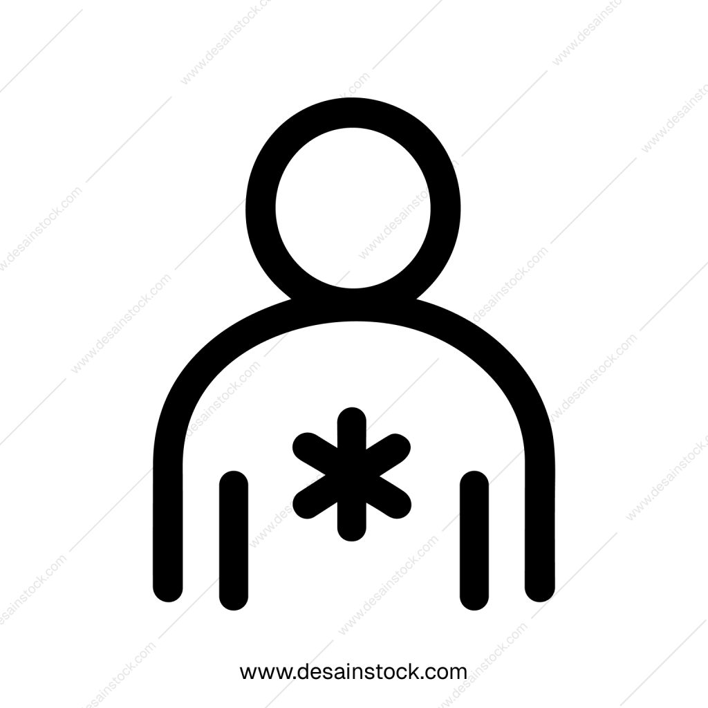 Simple Outline Human with Snowflake Detail Winter Holiday Season Icon